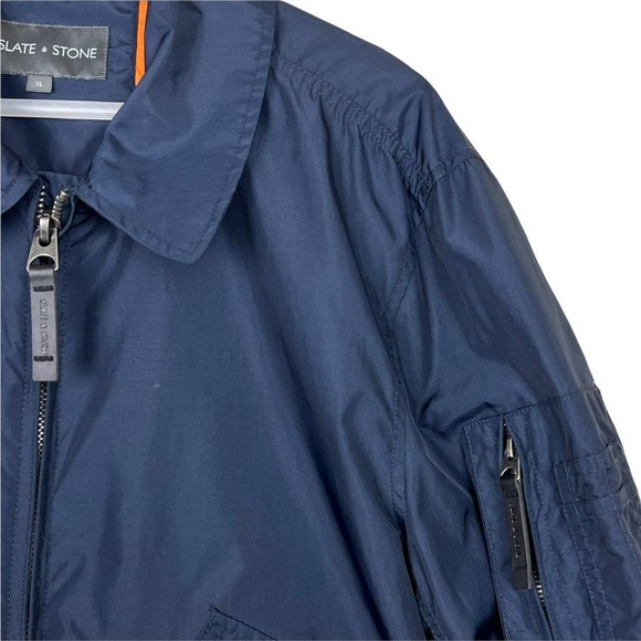 Slate & Stone Navy Bomber Jacket Size XL - Picture 3 of 14